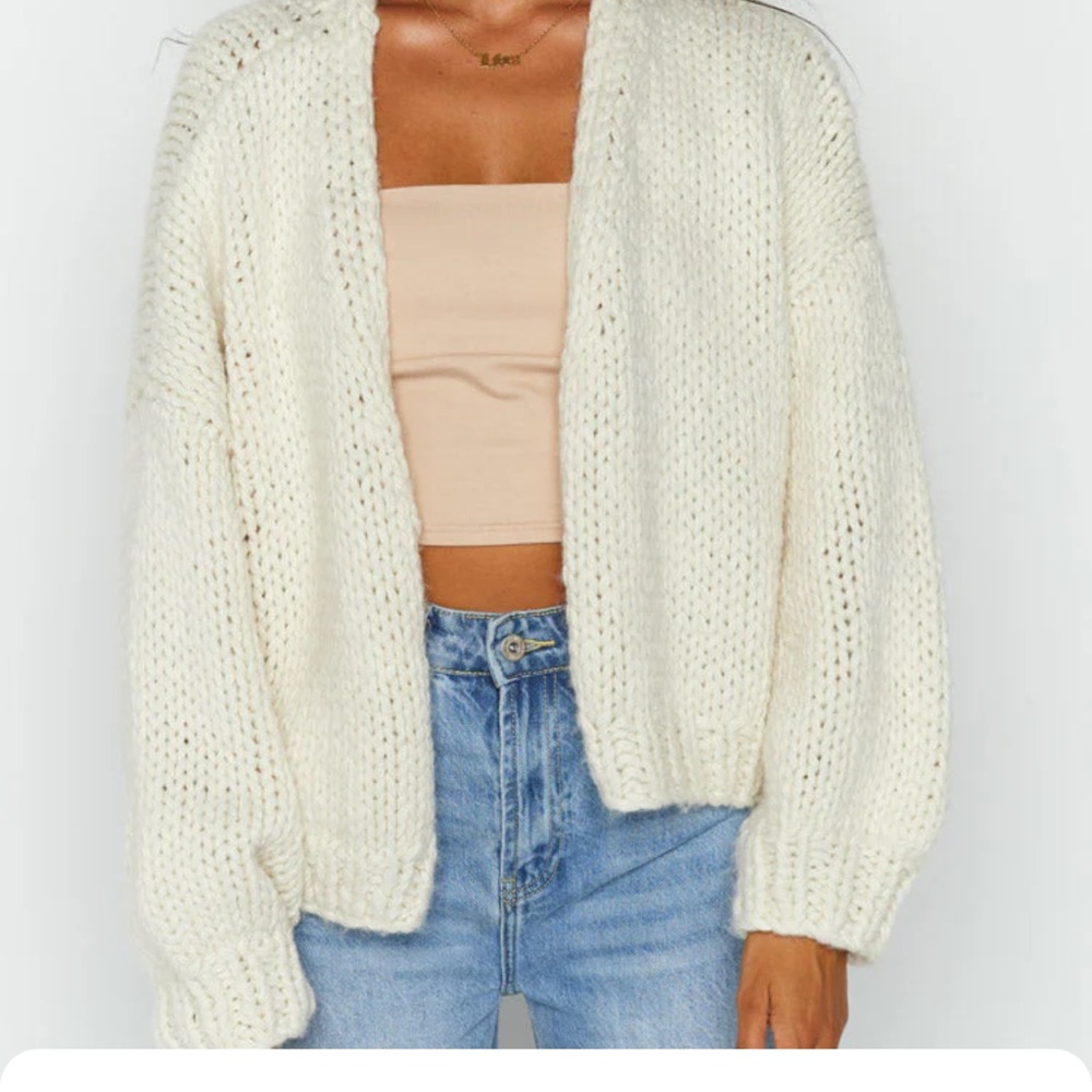 Beginning Boutique Bad Habits Cream Knit Cardigan
